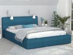 Luxusní postel FLORIDA 160x200 s kovovým zdvižným roštem TYRKYSOVÁ